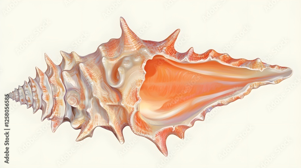 Stunning Detailed Seashell Spiral Shell Ocean Life Stunning Detailed Seashell Spiral Shell Ocean Life