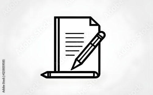 Pen and Paper Icon for Writing Ideas, Notes, and Creative Projects