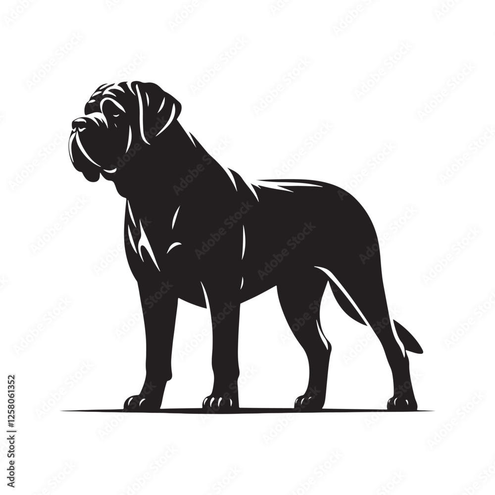 Fototapeta premium Timeless Mastiff silhouette with simple and refined edges - Mastiff illustration - minimal Mastiff vector - dog silhouette