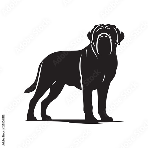 Striking Mastiff silhouette featuring balanced proportions - Mastiff illustration - minimal Mastiff vector - dog silhouette

