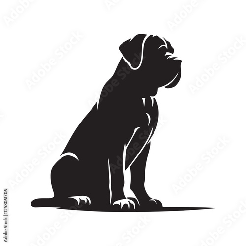 Professional Mastiff silhouette made for branding and advertisements - Mastiff illustration - minimal Mastiff vector - dog silhouette
