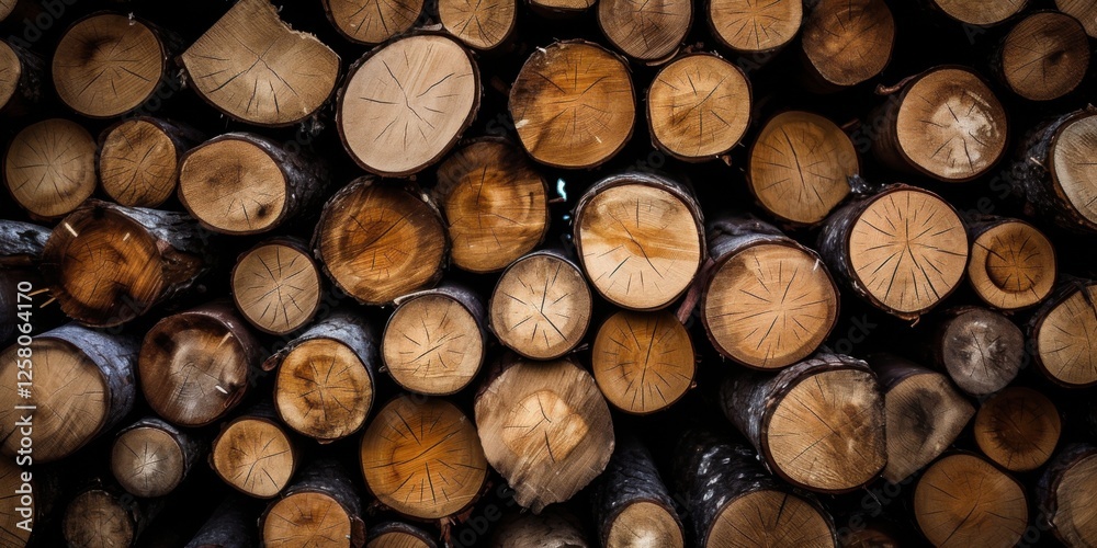 photograph of Close-up of a pile of logs, logs, forestry industry photograph of Close-up of a pile of logs, logs, forestry industry