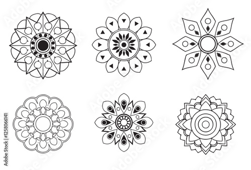 Mandala Pattern Designs,Outline Mandala for Coloring Book Page. Oriental Mandala vector. Mandala Coloring book line art vector illustration. Vector abstract mandala pattern.