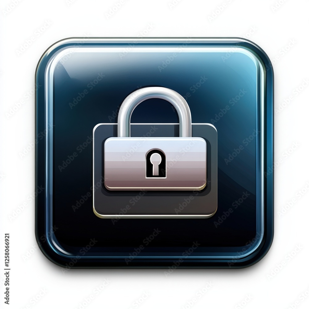 Glossy Lock Icon on a Modern Button Design for Security Concept Glossy Lock Icon on a Modern Button Design for Security Concept