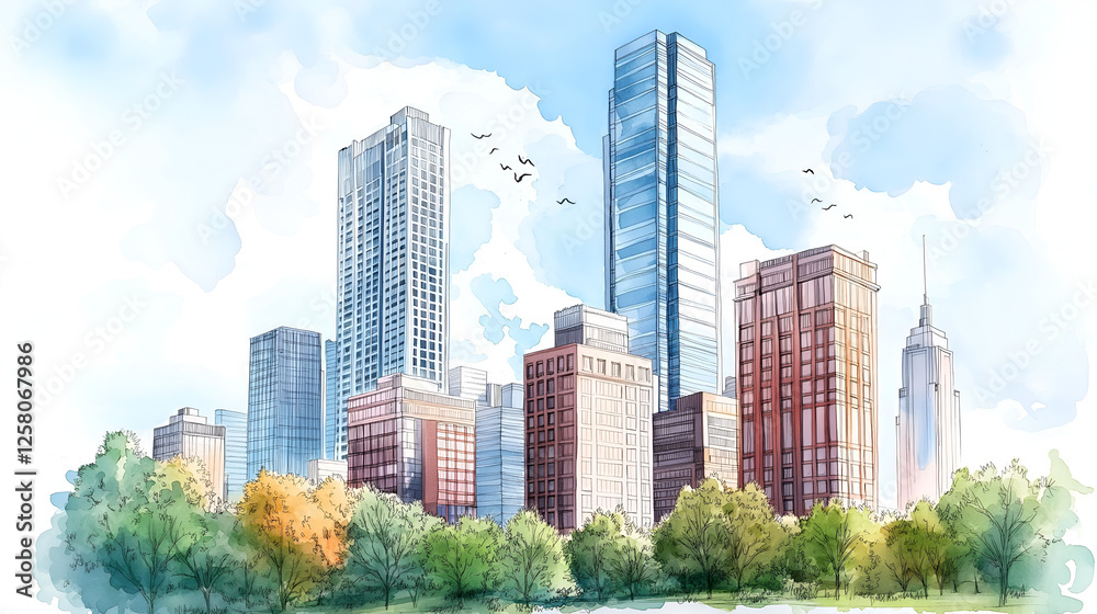 Obraz premium The Skyline of a Modern City