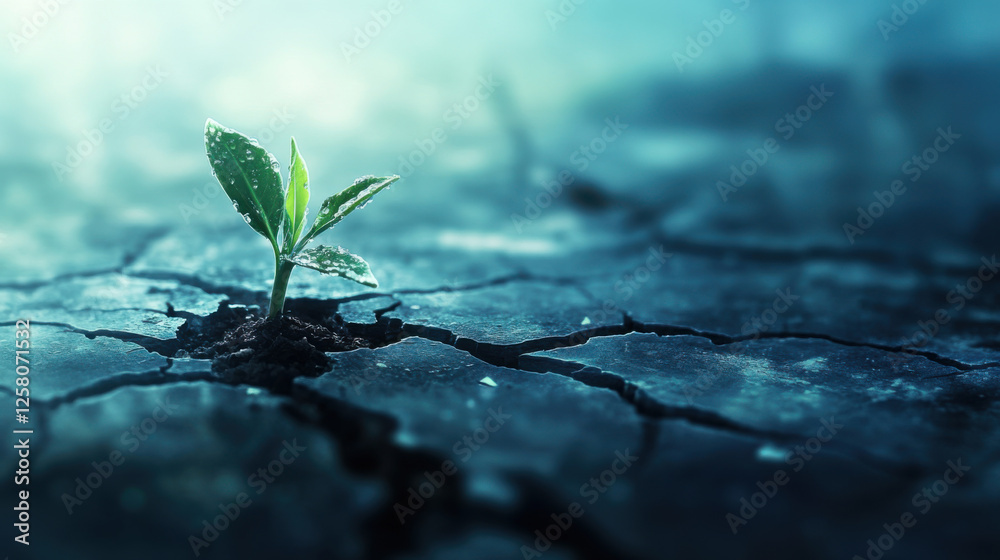 sprout emerges from cracked ground, symbolizing resilience and hope in harsh conditions. This captures beauty of nature persistence sprout emerges from cracked ground, symbolizing resilience and hope in harsh conditions. This captures beauty of nature persistence