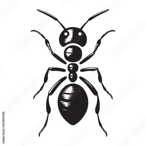 Ant vector. Ant silhouette, ant.