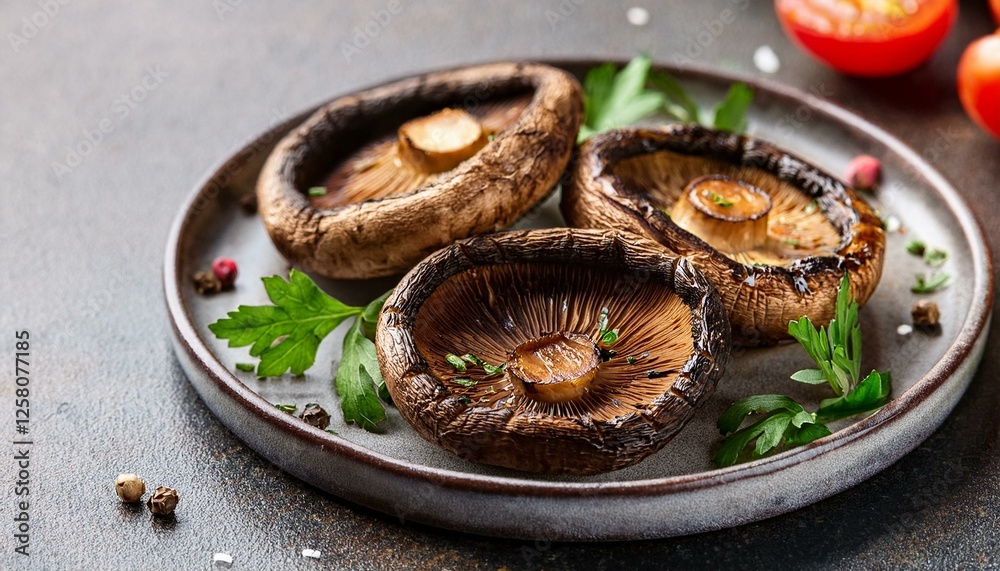 Fresh healthy grilled portobello mushrooms Fresh healthy grilled portobello mushrooms