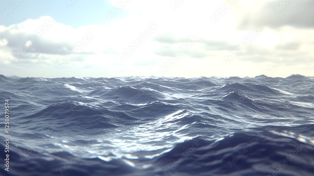 Waves and Textures of Aqua and Dark Blue in Photorealistic Style Waves and Textures of Aqua and Dark Blue in Photorealistic Style