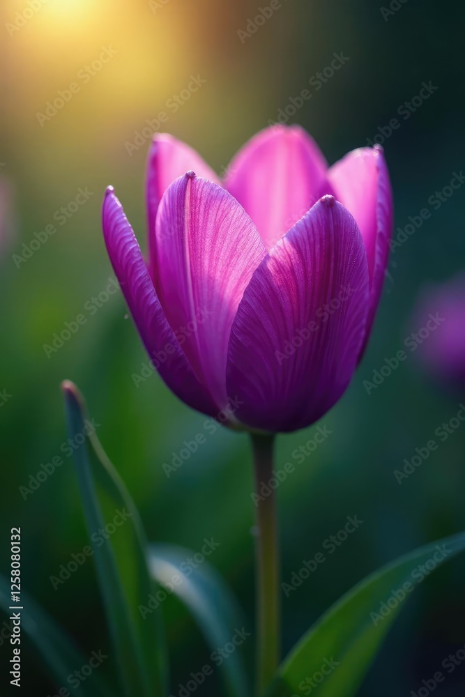 Delicate purple petals unfolding in morning dew, flower power, flora Delicate purple petals unfolding in morning dew, flower power, flora