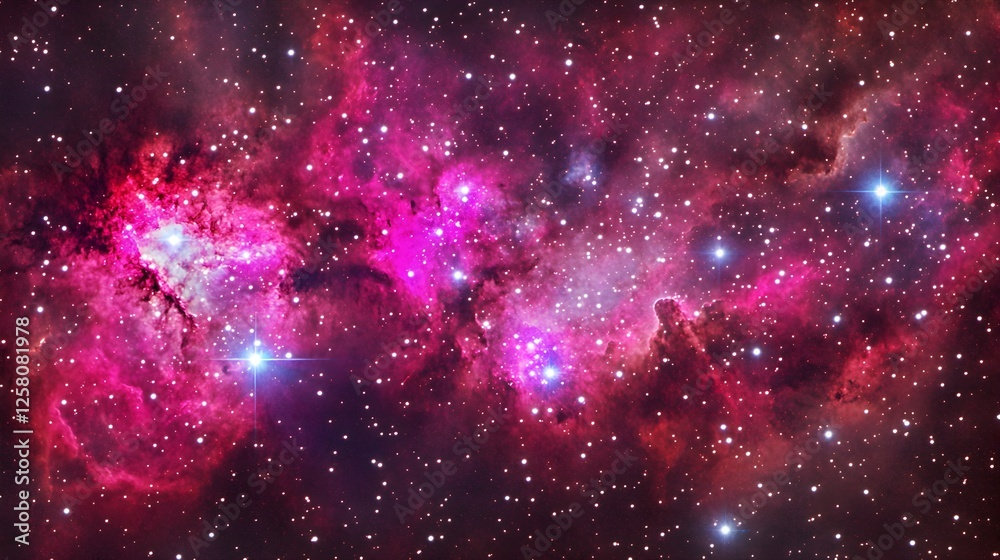 Colorful Cosmic Nebula with Infinite Stars in High Detail Quality