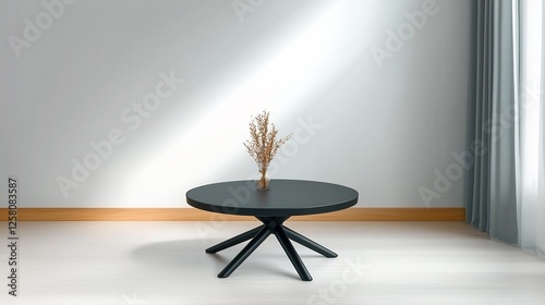 Modern coffee table interior scene photo