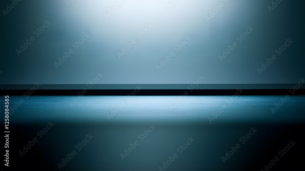 Abstract Teal Blue Studio Background Wall Floor Minimalist Modern Design