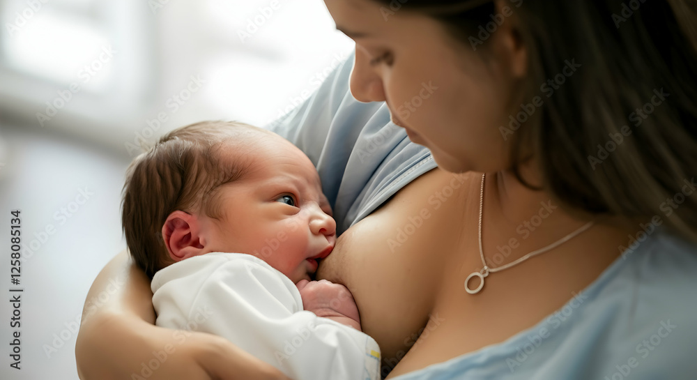 Mother breastfeeding baby The Touch of Nourishment An Unbreakable Bond Between Mother and Child Mother breastfeeding baby The Touch of Nourishment An Unbreakable Bond Between Mother and Child
