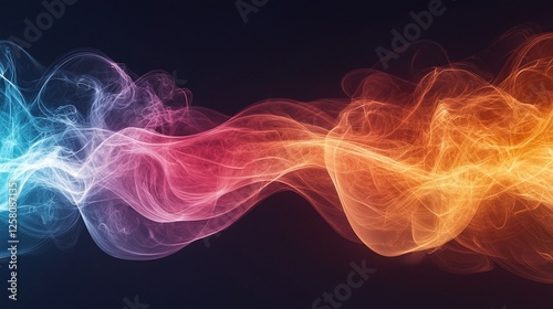 Colorful smoke wave abstract background, design element