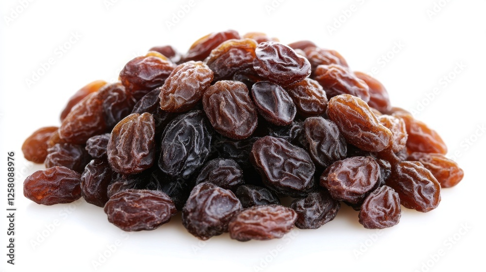 Heap of Dried raisins isolated on white background, dried grapes harvest pile
Heap of Dried raisins isolated on white background, dried grapes harvest pile
