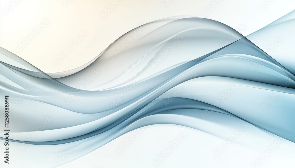 Abstract Flowing Blue Smoke Effect with Smooth, Undulating Curves on a White Background Abstract Flowing Blue Smoke Effect with Smooth, Undulating Curves on a White Background