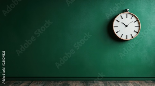 Wallpaper Mural An artistic wall clock against a lush green background, symbolizing connection to nature while offering a chic and stylish focal point in any modern decor. Torontodigital.ca