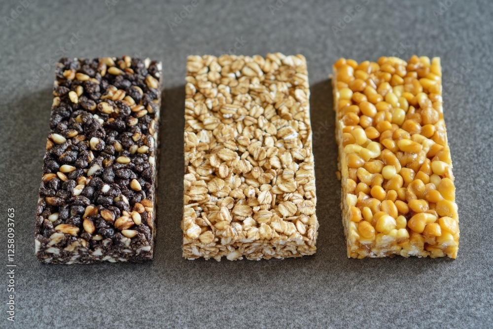 Protein bar with granola, seeds, and nut toppings, perfect for health-conscious diets, protein healthy vegan snack sugar free Protein bar with granola, seeds, and nut toppings, perfect for health-conscious diets, protein healthy vegan snack sugar free