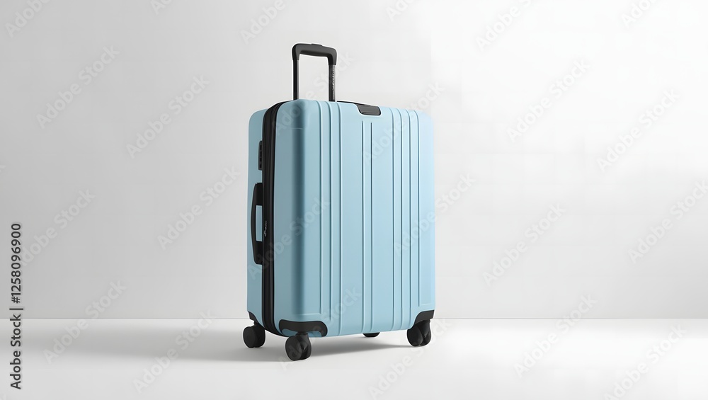 Isolated Blue suitcase on a gray background Isolated Blue suitcase on a gray background