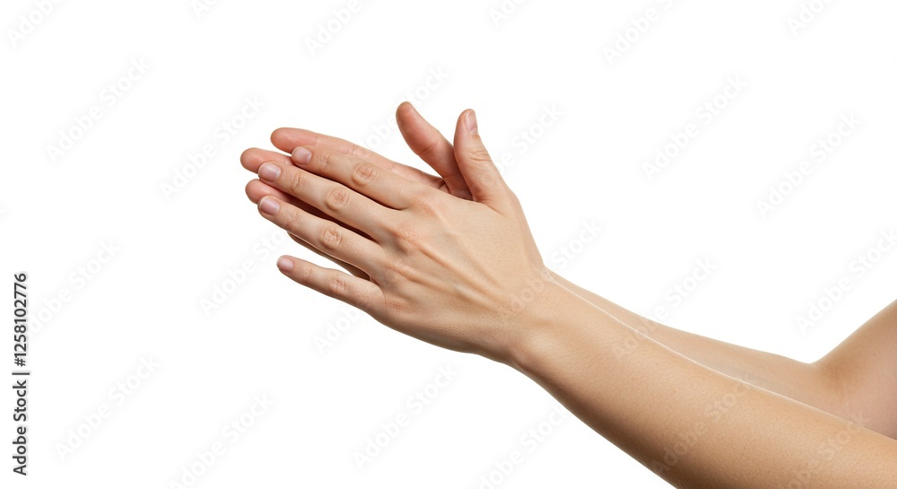 Woman's Hands Clapping Closeup Studio Shot Woman's Hands Clapping Closeup Studio Shot