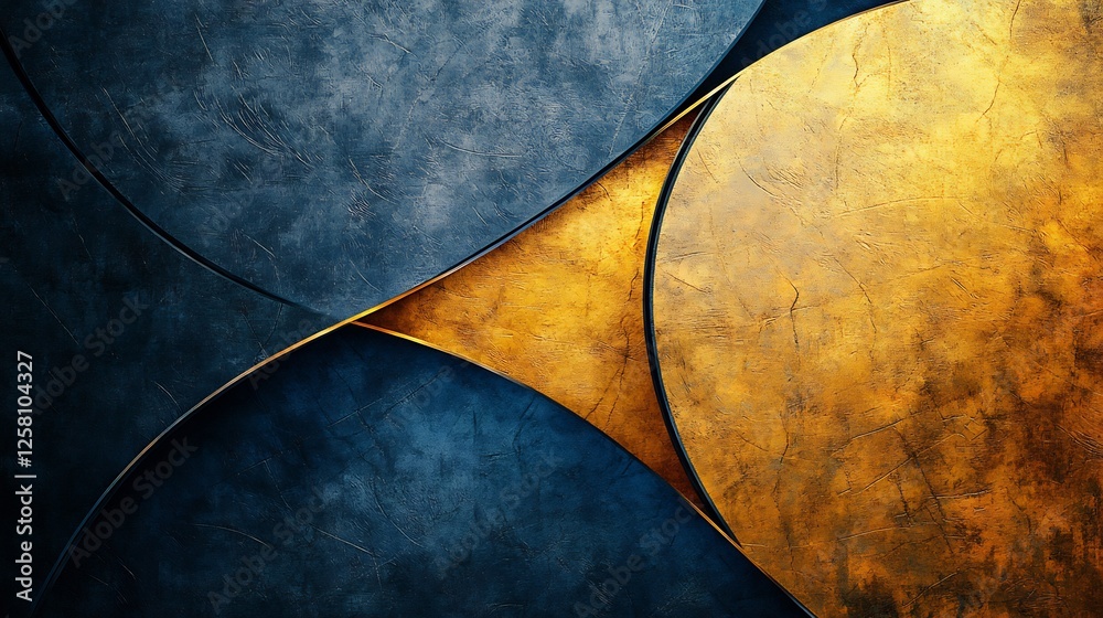 Abstract Gold Blue Curves Rich Texture Design. AI Generated Abstract Gold Blue Curves Rich Texture Design. AI Generated