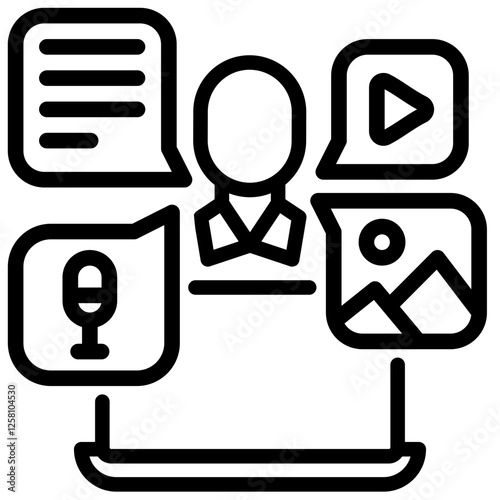 content creation vector outline icon