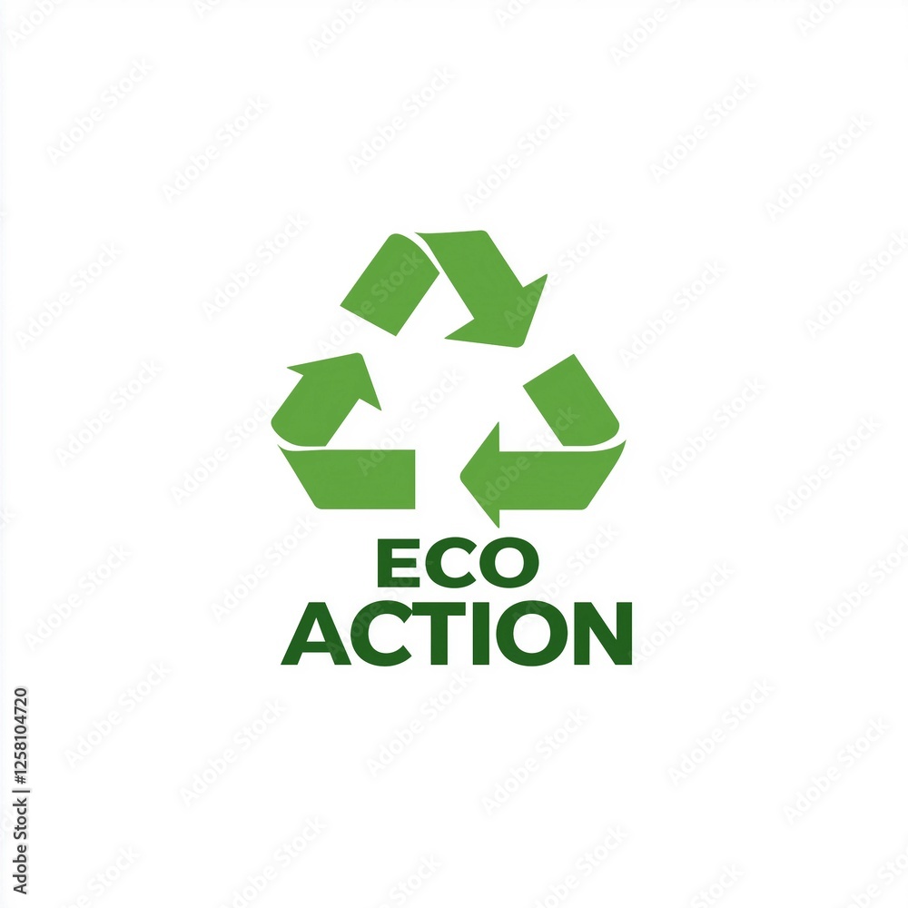 Eco-friendly recycling symbol,text Eco-friendly recycling symbol,text