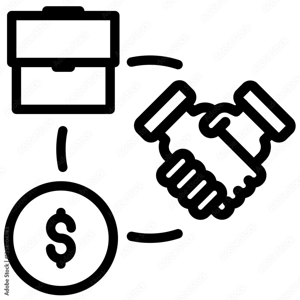 professional deal vector outline icon professional deal vector outline icon