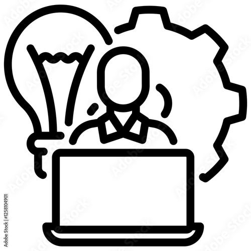 skills vector outline icon