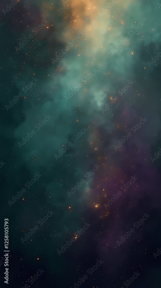 Obraz premium Cosmic rain on the window with stars and nebula in the night sky