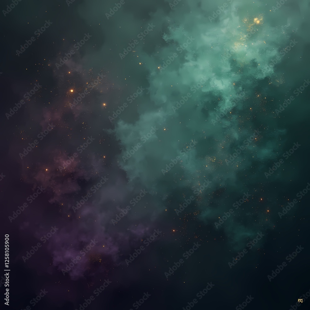 Naklejka premium Cosmic rain on the window with stars and nebula in the night sky