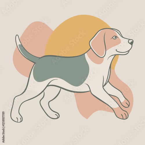A vector silhouette of a Boxer dog in a powerful stride, 
