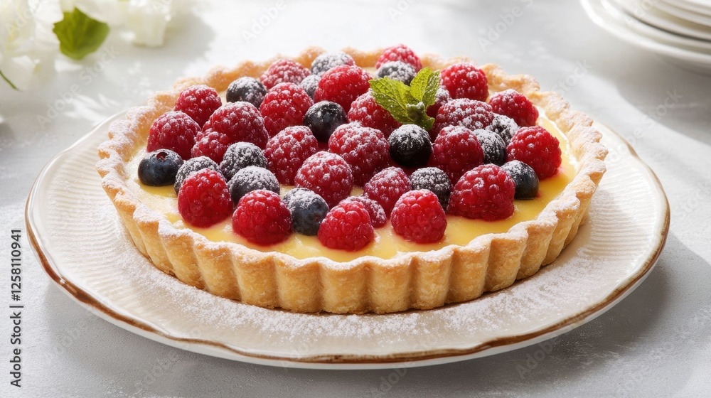 Fresh fruit tart with berries. Fresh fruit tart with berries.