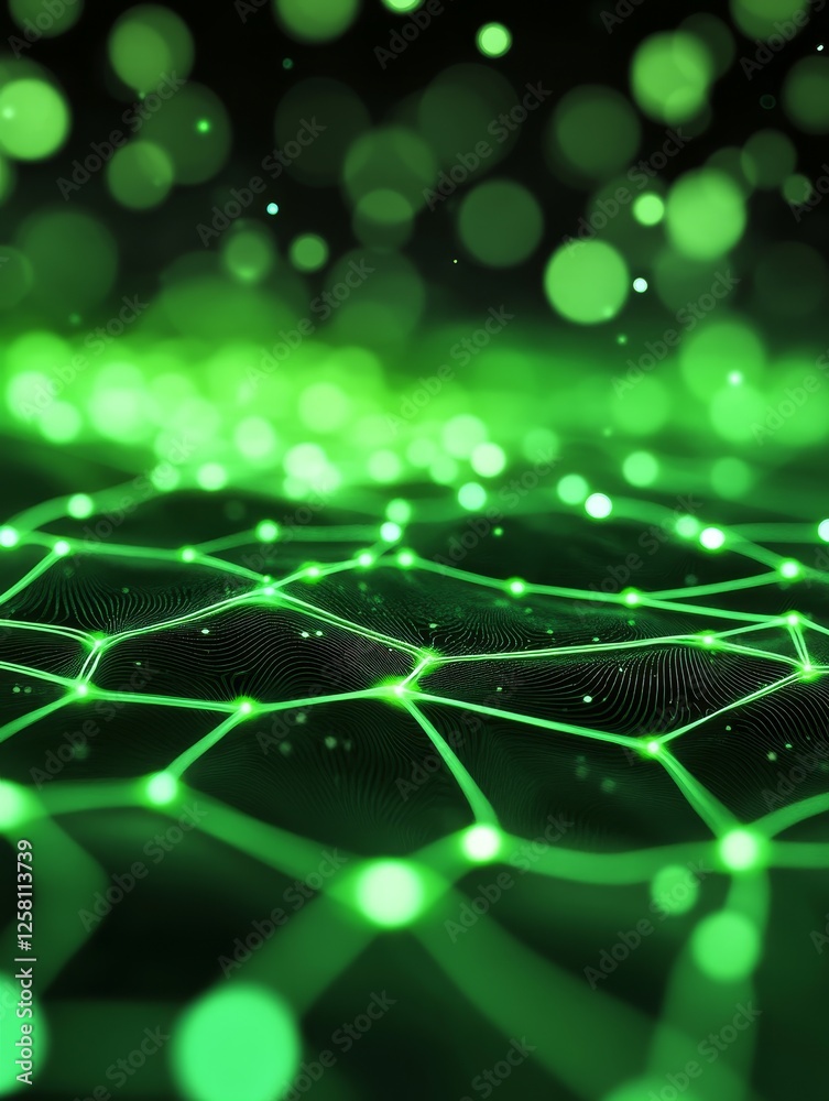 Futuristic Green Plant Network - Abstract plant, glowing network, futuristic technology, bioluminescent, interconnected nodes. Symbolizing growth, connection, innovation, technology, and nature Futuristic Green Plant Network - Abstract plant, glowing network, futuristic technology, bioluminescent, interconnected nodes. Symbolizing growth, connection, innovation, technology, and nature