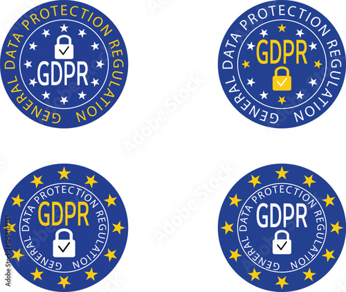 GDPR logo template. General data protection regulation. GDPR logo icon.