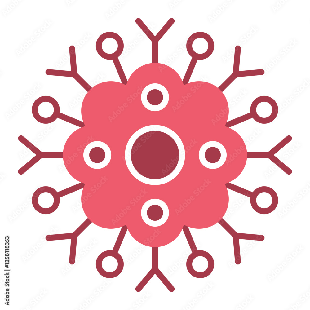 Obraz premium Cancer Cell Icon, Abnormal Cell