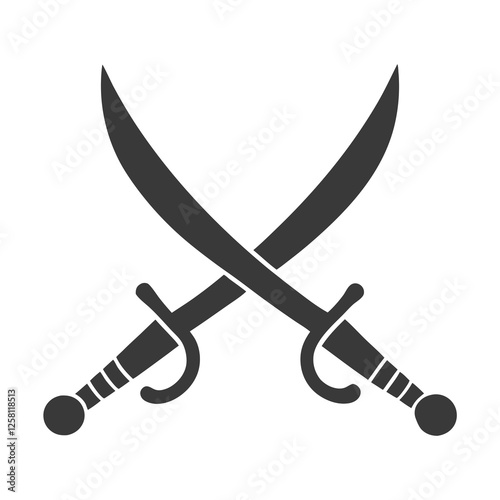 Crossed Sword Icon vector for Martial Arts and Security Branding.