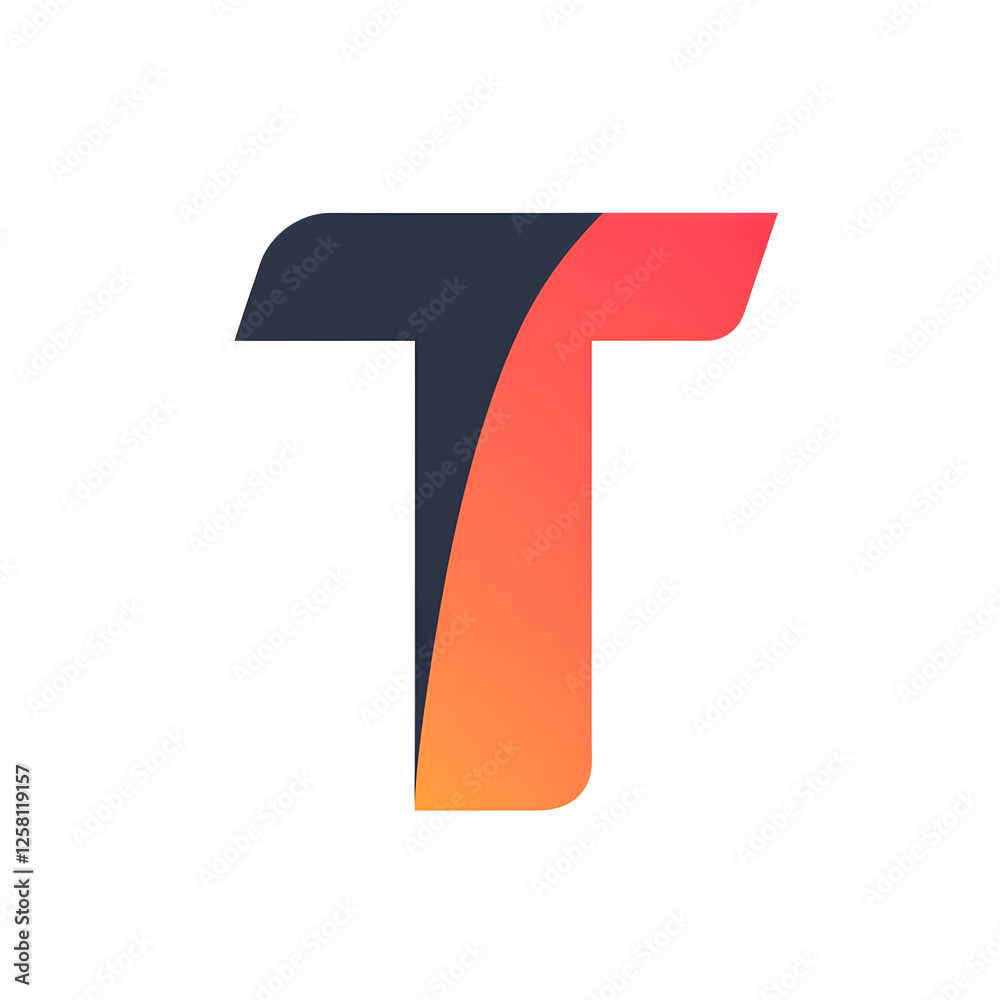 Vector Design of Letter 'T' in Logo Format on White Background Vector Design of Letter 'T' in Logo Format on White Background