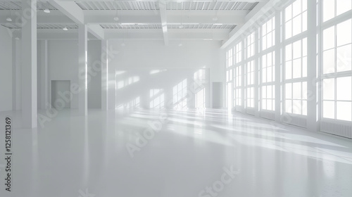 Expansive Industrial Warehouse Facility with High-Capacity Storage Solutions  Modern Logistics Infrastructure  and Global Trade Tariff Visualization for Commercial Stock Photography