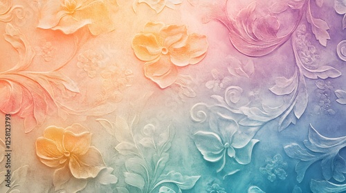 Colorful abstract background, vibrant swirling hues of orange, pink, and blue, perfect for graphic design or digital art.