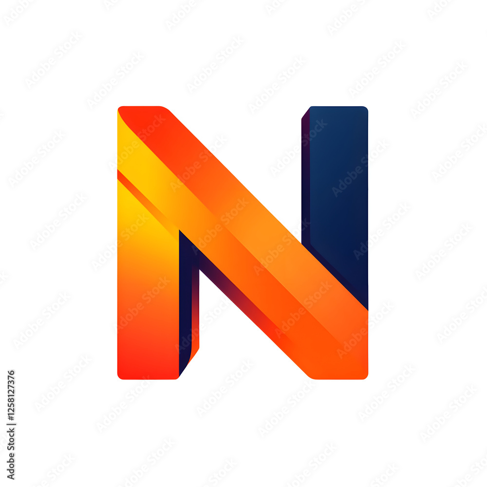 Modern 'N' Letter Logo Icon in Clean Vector Illustration Modern 'N' Letter Logo Icon in Clean Vector Illustration
