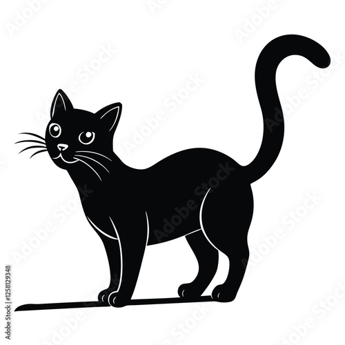The cat should be standing on its hind legs or perched on a surface 