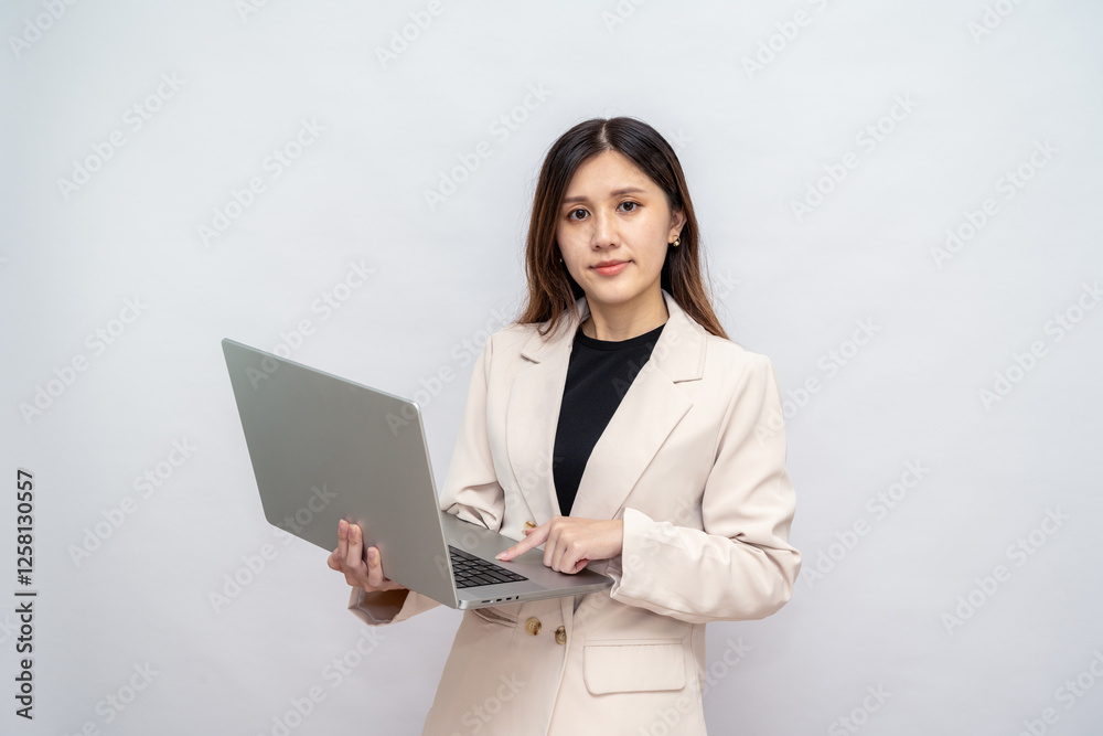 Confident Businesswoman Holding a Laptop in a Professional Setting,Corporate Lady Using a Laptop for Business and Technology Confident Businesswoman Holding a Laptop in a Professional Setting,Corporate Lady Using a Laptop for Business and Technology
