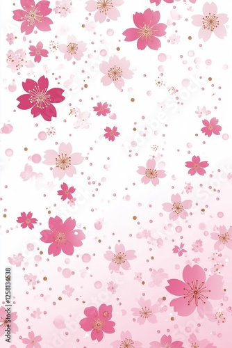 Golden flowers pattern japanese style art background decorative wallpaper