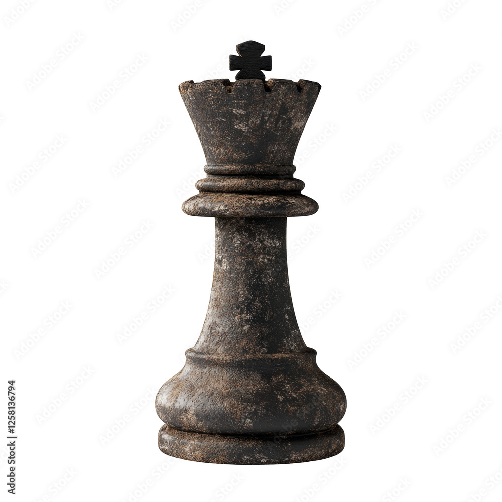 Rustic stone chess king piece with weathered finish reflects timeless elegance Rustic stone chess king piece with weathered finish reflects timeless elegance
