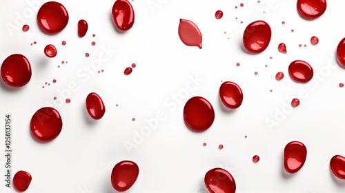 Blood Drops Isolated on White Background