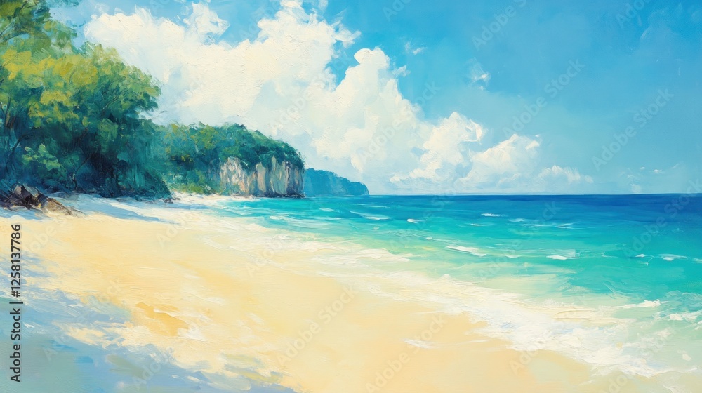 Serene Tropical Beachscape: A Summer's Day Paradise Serene Tropical Beachscape: A Summer's Day Paradise