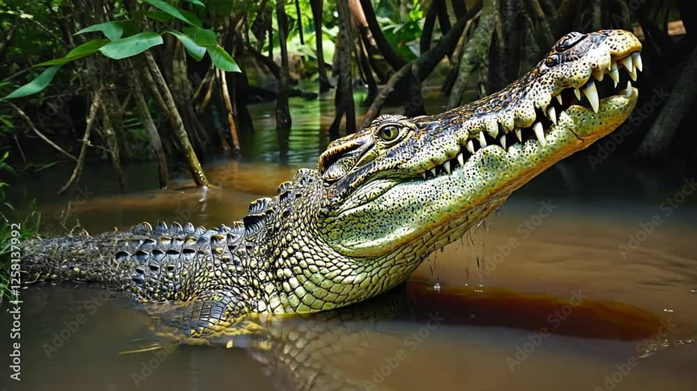 alligator in the water