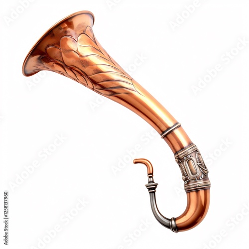 Copper Hunting Horn Clipped Path photo